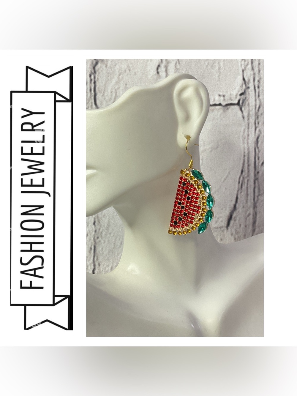 🌟🌟 Watermelon Slice Drop Earrings